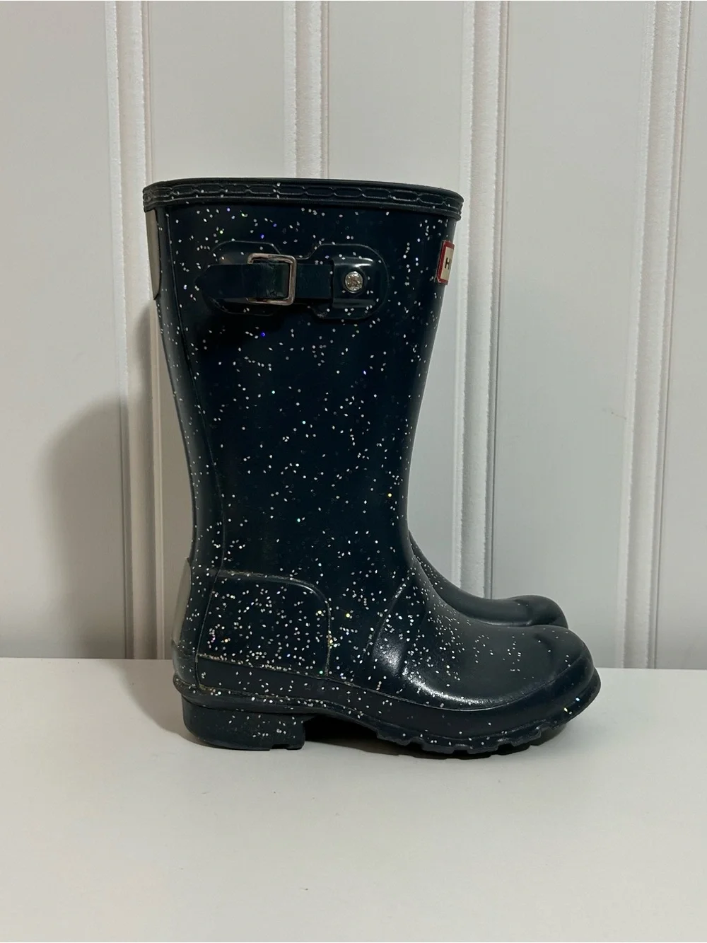 Hunter Kids Navy blue glitter Sparkle Rain Boots kids 1